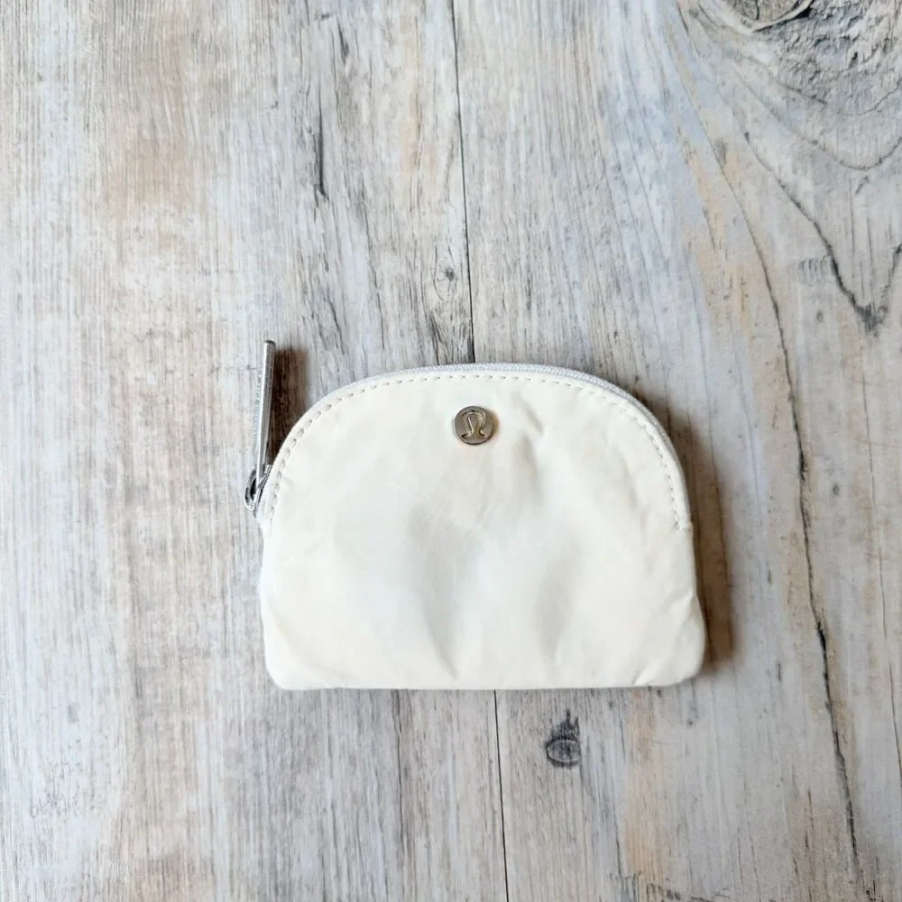 Lululemon Dual Pouch Wristlet White Opal Grey Sage First Release Zip Pouch